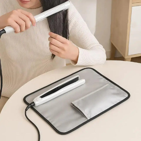 Heat Resistant Flat Iron Case Hair Straightener Mat & Pouch Curling Iron Holder Travel Curling Iron Hair Straightener Organizer
