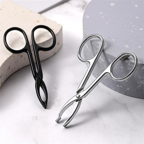 1PC Eyebrow Tweezers Scissor Handle Flat Straight Tip Hair Plucker Stainless Steel Brow Tweezers Slanted Tip Shaped Eyebrow Clip
