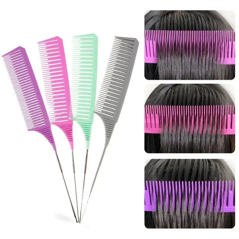3pcs Hairbrush Hair Styling Combs Tailed Comb Set Coloring Dyeing Comb Salon Tool Sectioning Highlighting Weaving Cutting Comb