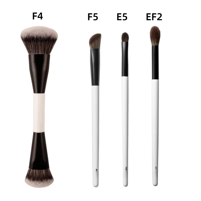 F4 Dual-Ended Foundation Face Brush Double-ended Powder Blush Contour and Eyeshadow Concealer Makeup Brushes