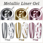 PUENTE 5ml Metallic Painting Liner Gel Polish Bright Mirror Effect Semi-Permanent UV Nail Varnish For Stunning French Nail Art