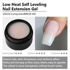 MSHARE Low Heat Milky Self Leveling Construction Gel for Nail Extension Medium Thick Natural Builder Reinforce UV Led Gel 142g
