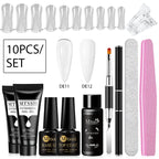 Mtssii 17PCS/Set 20ml Nail Extension Gel Set Builder UV Gel for Nails With 6W UV LED Lamp Nail Extension Tools Kit For Beginner