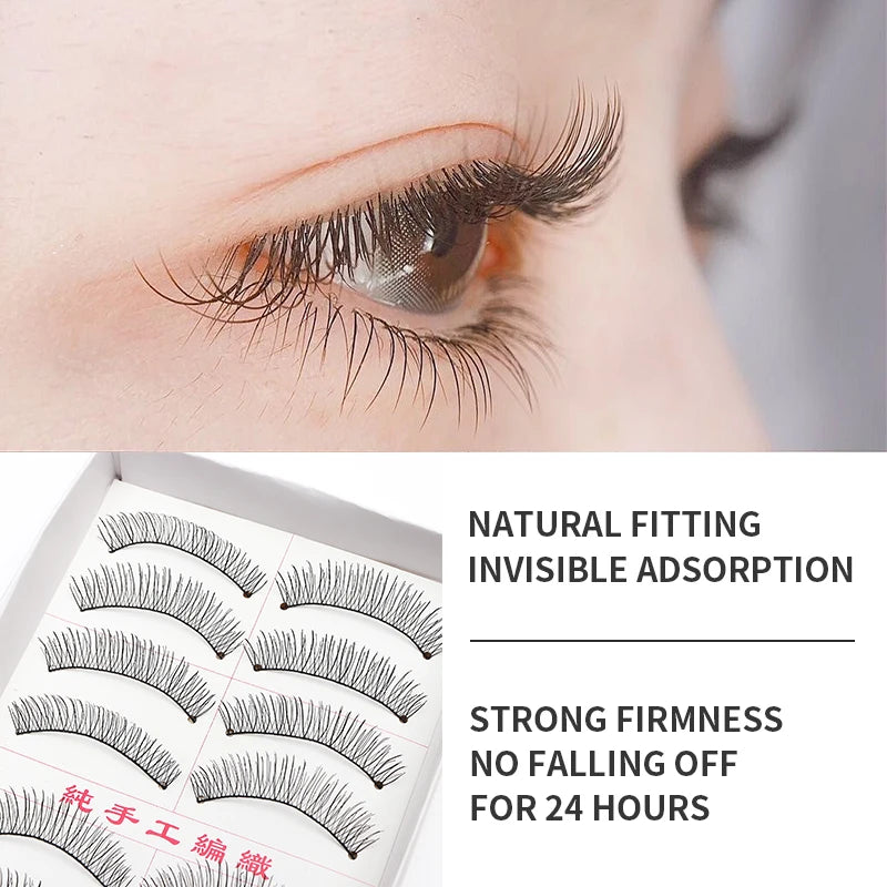 10Pairs Full Strip Lashes Wispy Hand Made Makeup Free Shipping Eyelash Natural False Individual Japanese Maquillaje Coreano