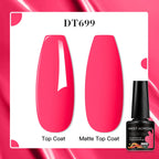 MEET ACROSS 8 Colors Mirror Gel Nail Polish Long-lasting Quick-drying Metallic Gold Silver Red Semi Permanent Varnish Nail Art