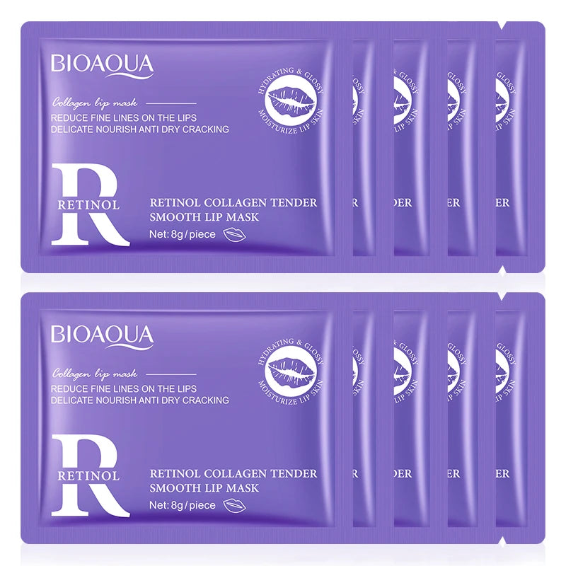 BIOAQUA Retinol Crystal Collagen Lip Mask Moisturizing Plump Lips Gel Masks Anti Wrinkles Hydrating Lip Plumper Lips Skin Care
