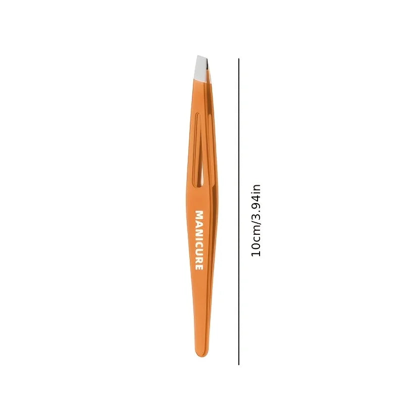 Stainless Steel Eyebrow Tweezers Precision Painless Tweezers for Eyebrow Shaping Trimming and Beard Care Tight-Fit Slant Tip