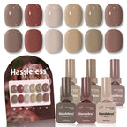 6-piece nail polish set, 15ml/bottle, suitable for all seasons, semi-permanent, easy to apply, DIY nail art designs, colorful na
