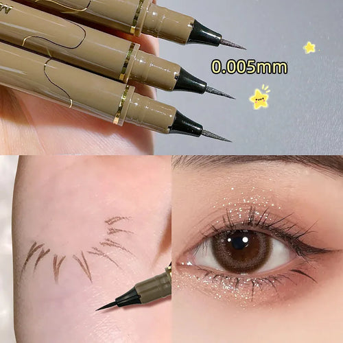 0.005mm Eyeliner Liquid Pen Matte Smooth Quick Dry Waterproof Ultra-thin Eyeliner Lower Eyelash Pen Non Smudging Korean Makeup