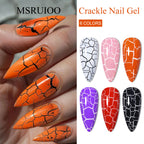6pc Crackle Gel Nail Polish Set Quick Dry Nail Supplies Varnishes Hybrid Semi Permanent Soak Off Manicure for Nails Design