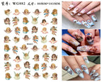 Nail Art Sticker Angel Flower Pattern Stickers Cupid Self-Adhesive Nail Decals Stickers Decoration Press on Nails Accessories