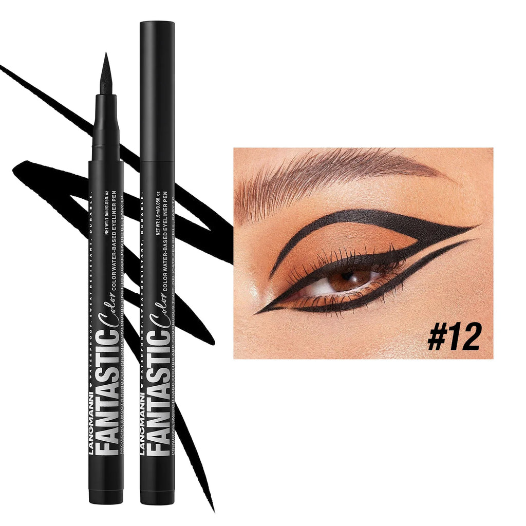 Matte Dark Purple Red Eye Liner Makeup White Liquid Eyeliner Quick-Drying Waterproof Eyeliner Pencil Long-Lasting 12 Color Eyes