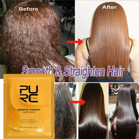 PURC 8 Seconds Hair Mask Smoothing Straightening Keratin Hair Treatment Cream Soft Repair Damaged Frizz Professional Hair Care