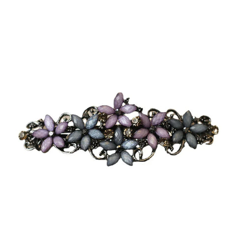 The new Korean version of the crystal flower spring hairpin elegant rhinestone wild ponytail hairpin women's hair accessories