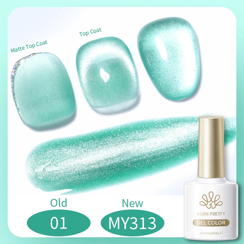 BORN PRETTY 10ml Silver Water Light Cat Magnetic Gel Nail Polish Nail Supplies Vernis Semi Permanent Gel for Fall Winter Nails