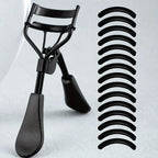 Portable Eyelash Curler with 15 Silicone Pads and Stainless Steel Eyelash Curler, Used for Eyelash Extension and Curling Tools