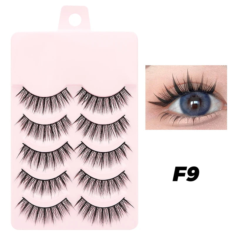 5 Pairs Soft Strip Lashes Manga Makeup Korean Natural False Eyelashes DINGSEN Natural Lashes Sleeve Anime Daily Eyelashes
