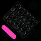 24 PCs Short French Gradient Nails with 1 Jelly and 1 Nail File