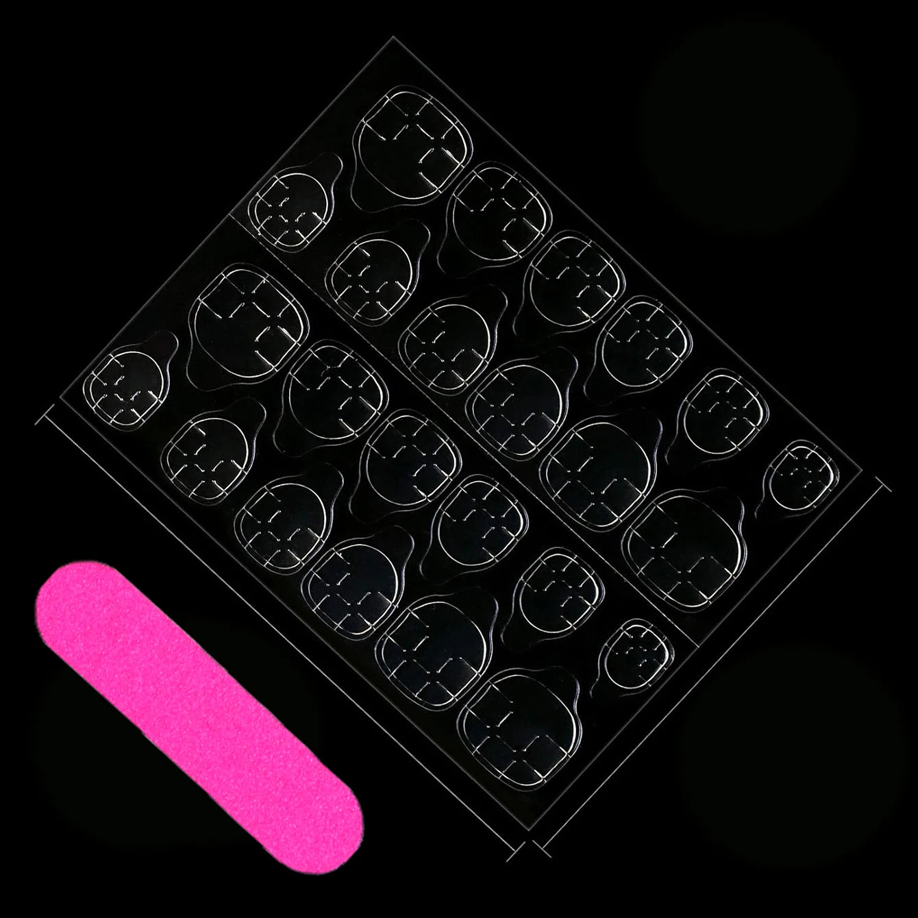 24 PCs Short French Gradient Nails with 1 Jelly and 1 Nail File