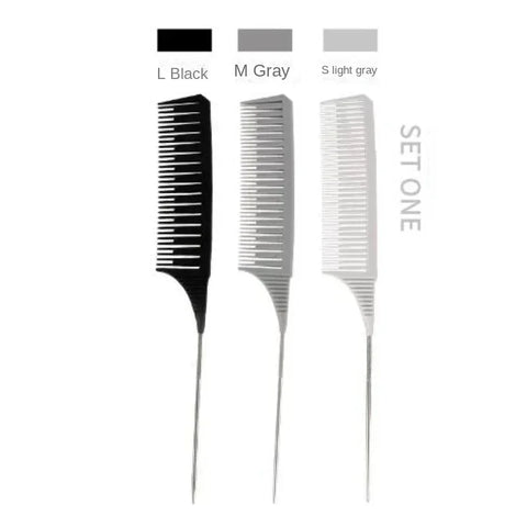 3pcs Hairbrush Hair Styling Combs Tailed Comb Set Coloring Dyeing Comb Salon Tool Sectioning Highlighting Weaving Cutting Comb