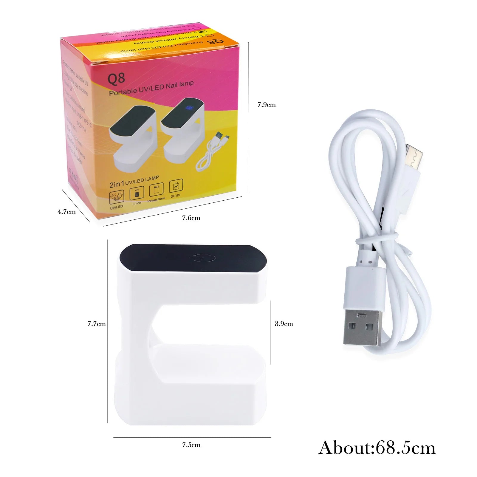 Mini USB Nail Lamp LED&UV Manicure Machine for Curing Gel Polish Portable Fast Drying Nail Dryer With Smart Sensor Nail Art Tool