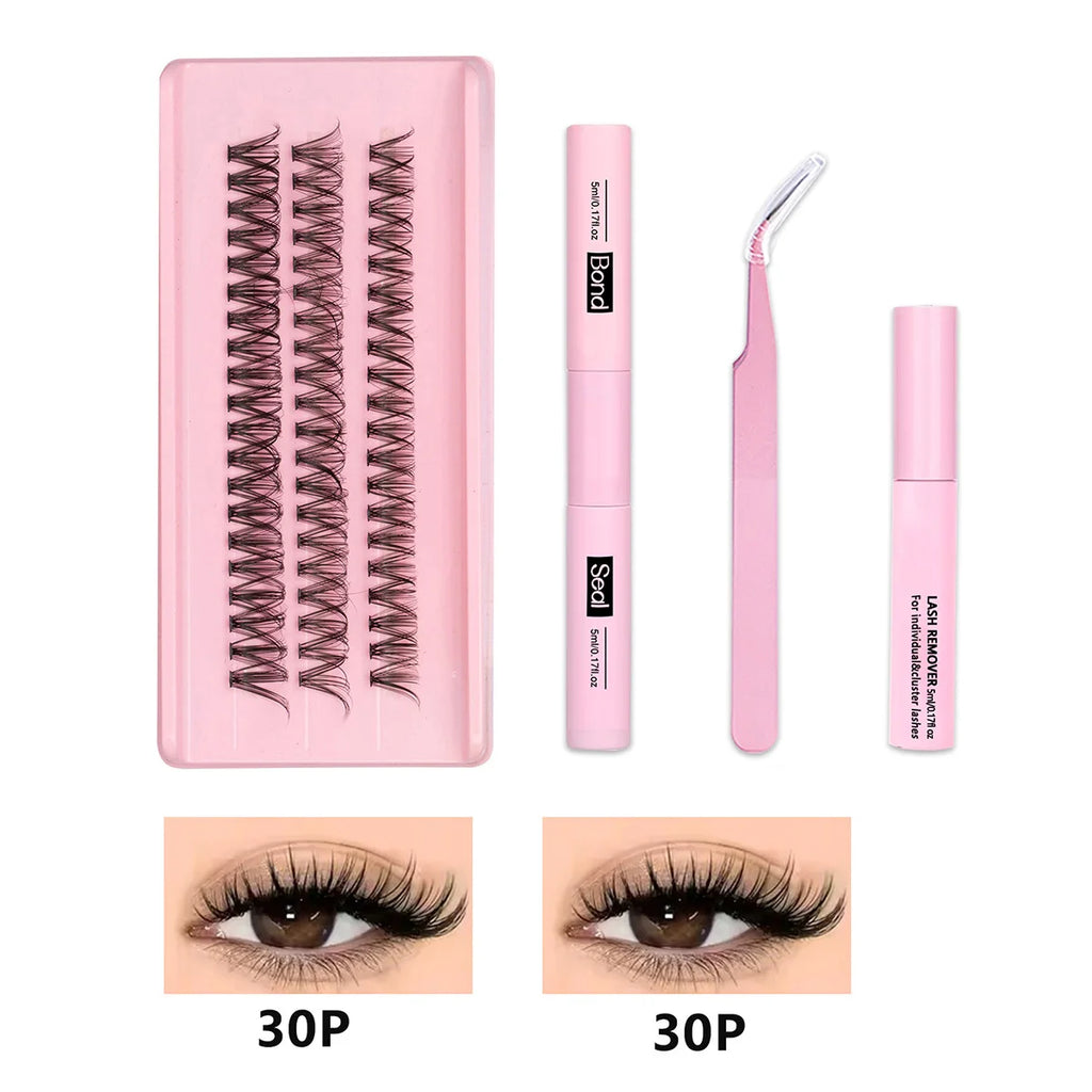 SEEUI Lash Clusters Kit Natural Look Large Capacity Lash Extension Kit with Lash Bond And Seal Eyelash Tweezers