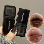 Wave Shape Green Brown Mirror Lip Tint Glass Clear Shine Lip Stain Water Light Non-Sticky Plumping Lip Long Lasting Makeup