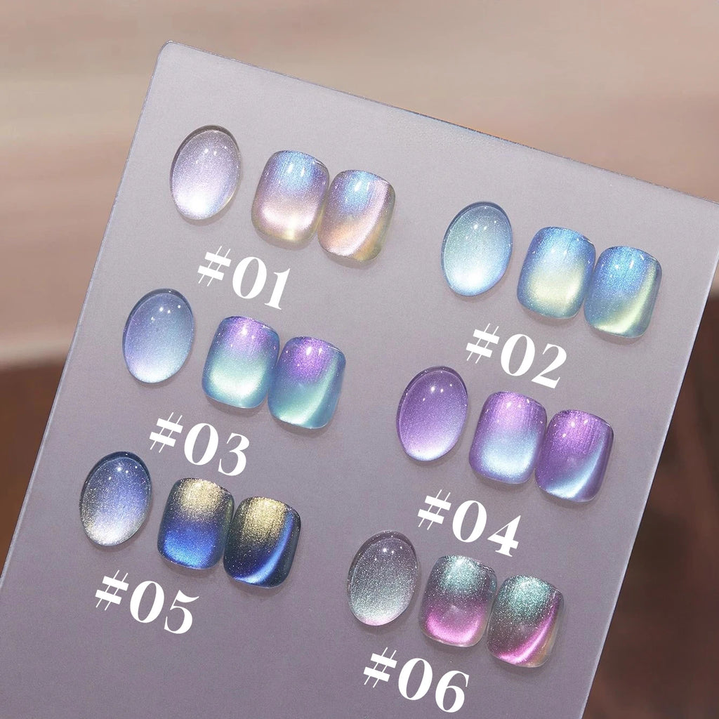 12ML 1-6PCS Popular Winter Internet Celebrity Hot-selling Northern Lights Cat Eye Magnet Gel Nail Polish Nail Art Nail Supplies