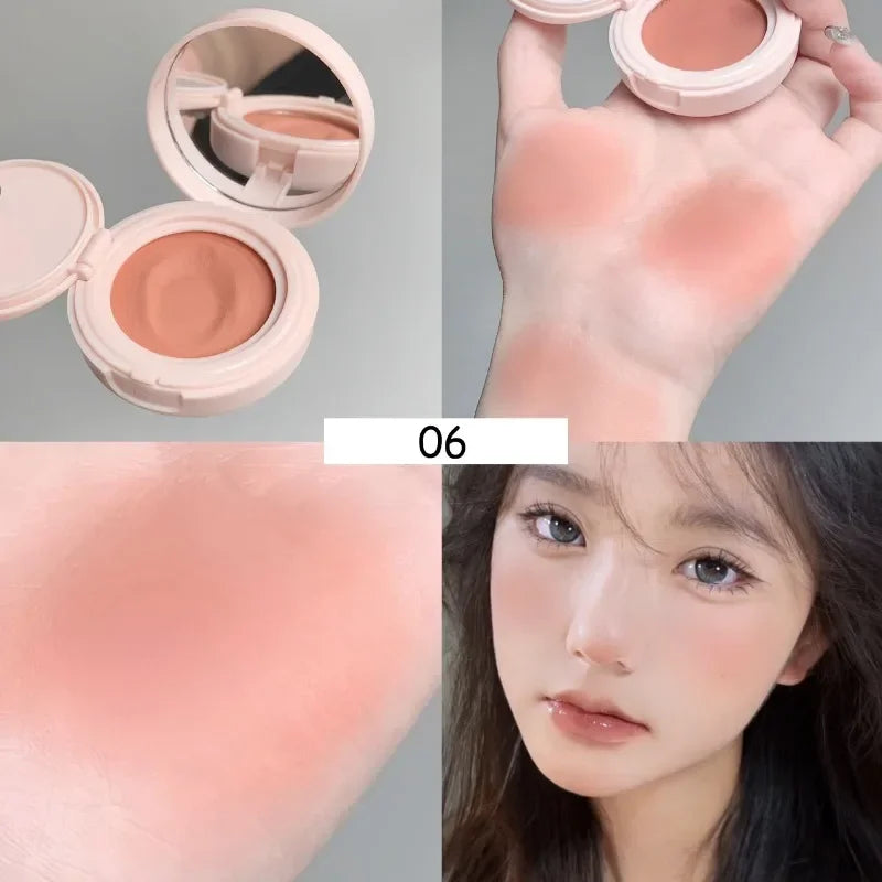 Face Blusher Matte Natural Cheek Tint Brighten Face Contouring Waterproof Cosmetics Blush Powder Soft Female Makeup 1pcs Blusher