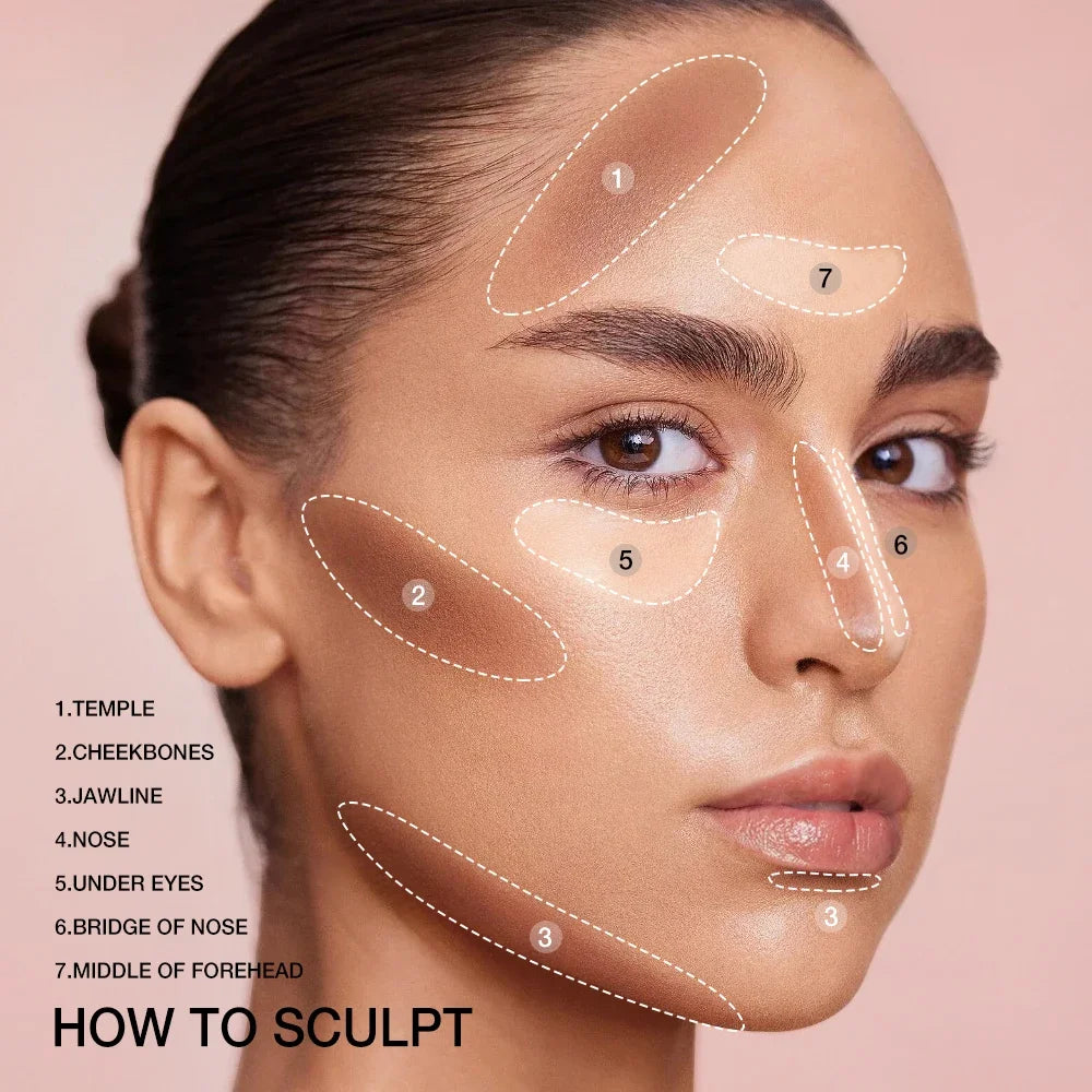 O.TWO.O Contour Stick Cream Long-wear Lightweight Brighten Stick Easy to Sculpt Face Concealer Bronzer Contouring Makeup Pen