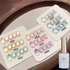 MIANEL 12ML 1-12pcs Jiannan Bistro Cat Eye Gel Nail Polish Blue Nails White Nails Pink Nails Nail Art Use Nail Supplies