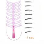 8 in1 Eyebrow Shaping Template Reusable Eyebrows Shaper Stencils Kit Grooming Card Definition Brow Makeup Tools Accessories