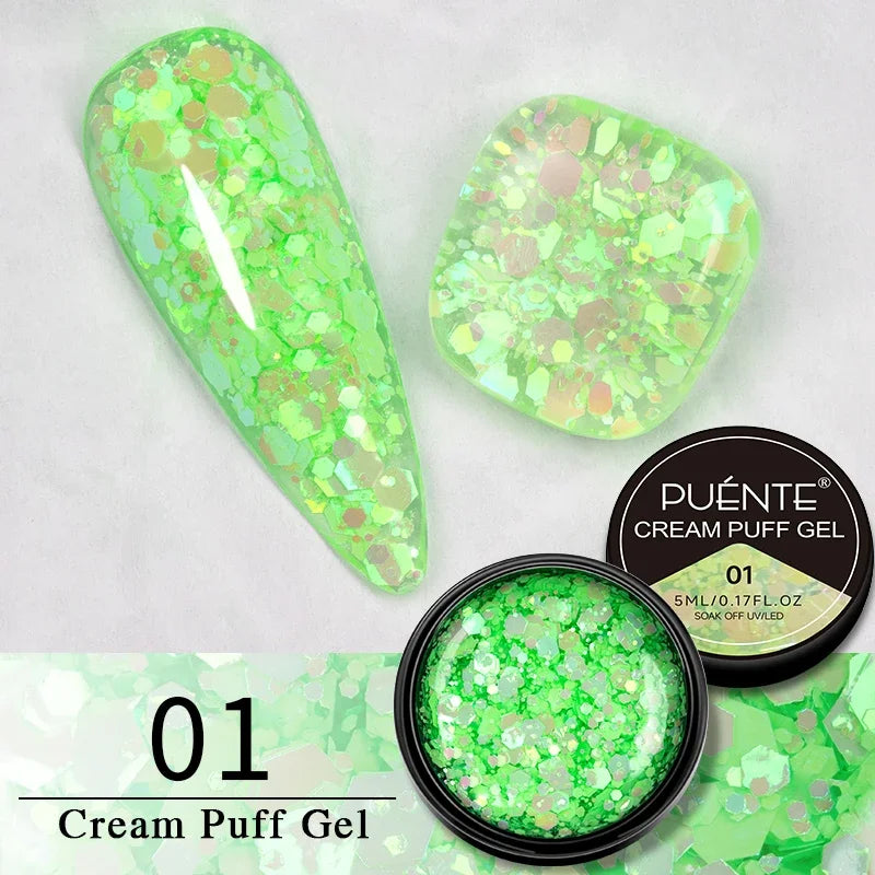 PUENTE 5ml Metallic Painting Liner Gel Polish Bright Mirror Effect Semi-Permanent UV Nail Varnish For Stunning French Nail Art