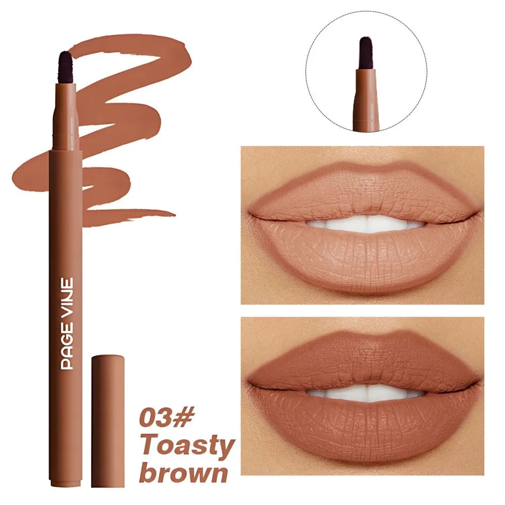 Velvet Brown Lip Liner Pencil Nude Matte Waterproof Non-stick Cup Cherry Red Lip Liner Lip Contour Pen Lipstick Makeup For Woman