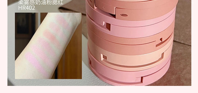 HerorangeHR402 Serbuk Serbuk Monokrom Kalis Air Panjang Tahan Lama Plat Peach Orange Kabus Lembut Lembut Matte Semulajadi Blush