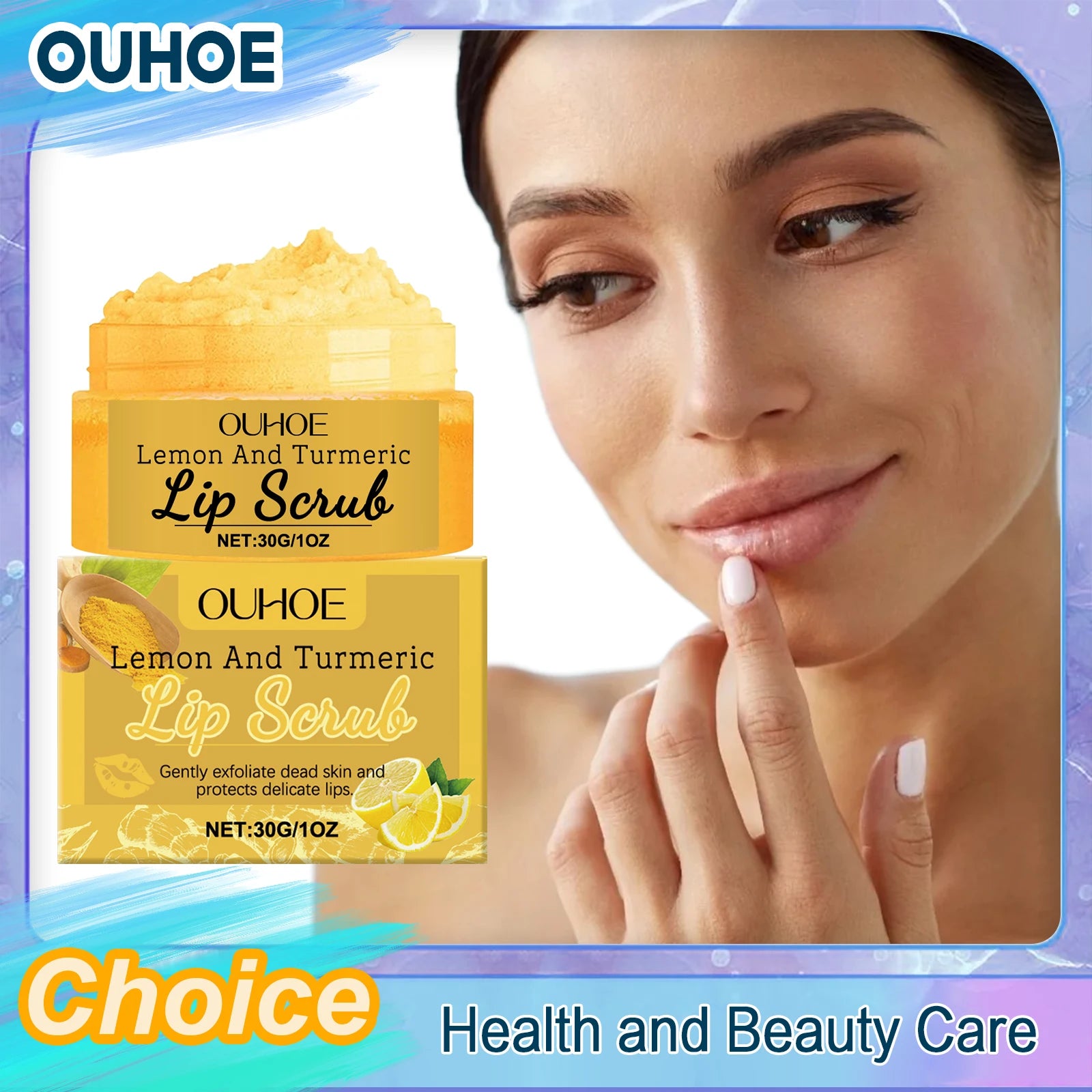 Turmeric Lemon Lip Scrub Exfoliating Remove Dead Skin Reduce Fine Lines Prevent Dry Nourishing Hydrating Anti Cracked Lip Scrub