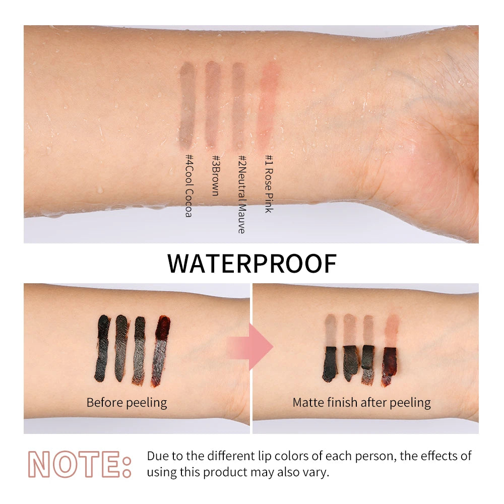 Matte Peel Off Lip Stain Long Lasting Lip Tint Stain Lip Liner Transfer Proof Lipstain Infused with Hyaluronic Acid & Vitamin E
