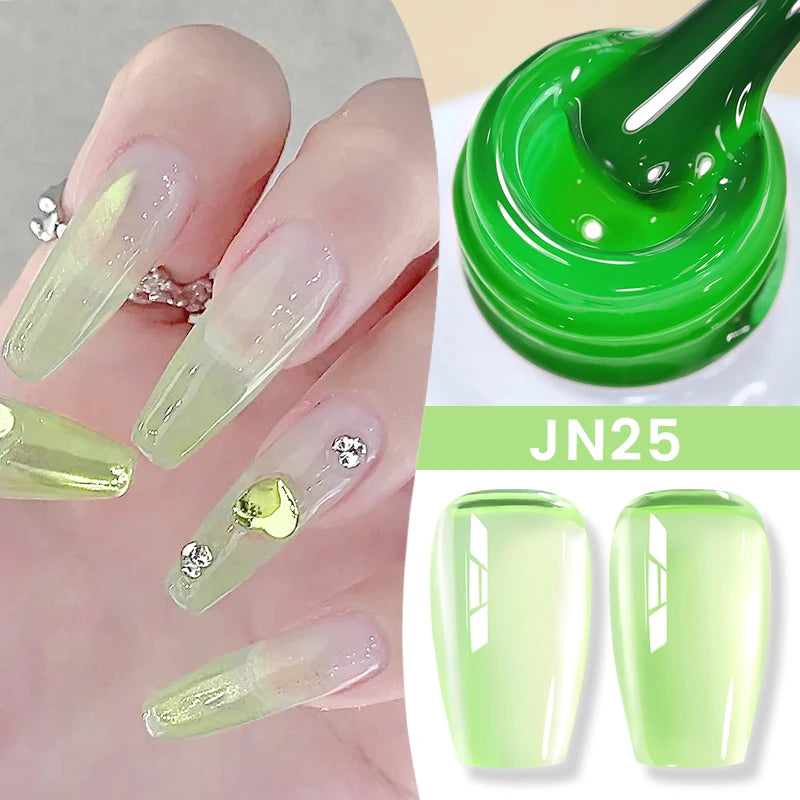 BORN PRETTY Milky White Jelly Nude Gel Nail Polish 10ml White Translucent Soak Off Gel Vernis Semi Permanent Need UV Light Cure