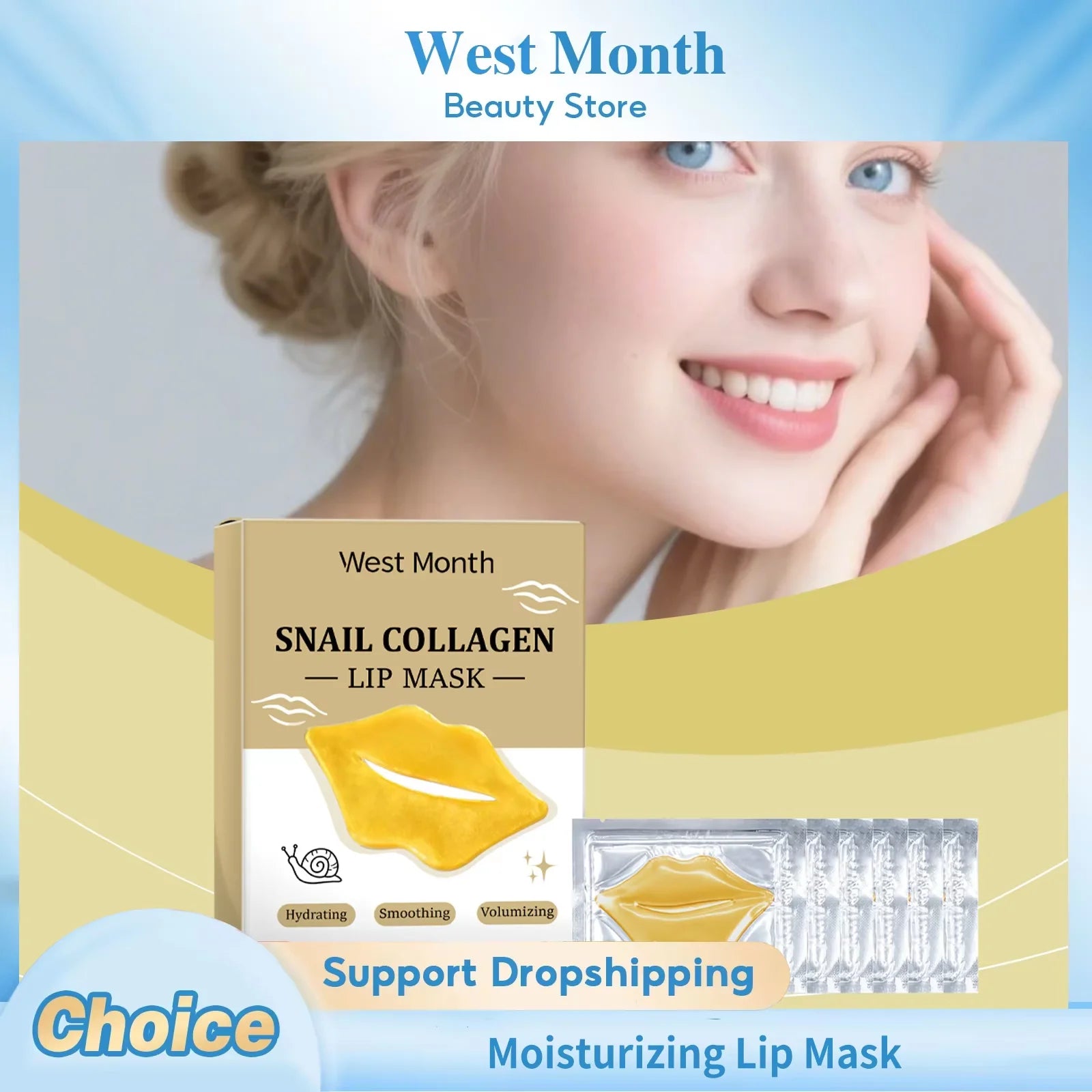 Crystal Collagen Lip Mask Moisturizing Plump Lip Smoothing Repair Reduce Wrinkles Lighten Lip Line Pink Lip Hydrating Lip Patch