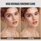 LOOKAVE Liquid Foundation Long Lasting Full Coverage Matte Cream CC Foundation Makeup Concealer Natural Liquid Base Moisturizing