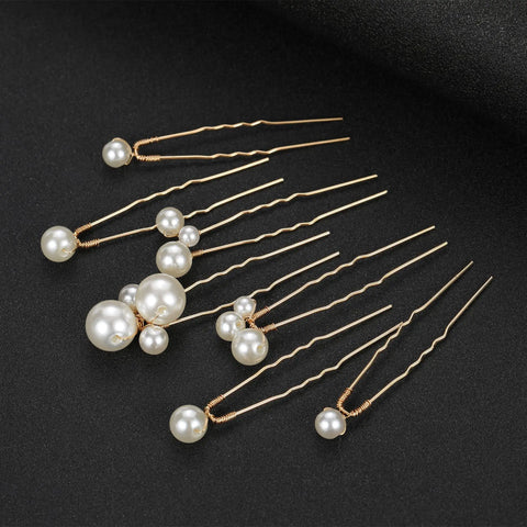 Bridal Wedding Hair Accessories Rhinestone Hair Pins Forks for Women Pearl Hairpins Bride Headpiece Party Jewelry Gift