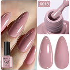 LILYCUTE Nude Crystal Rubber Base Gel Nail Polish Natural Color Semi Permanent UV Gel Soak Off Self Leveling Nail Gel Varnishes