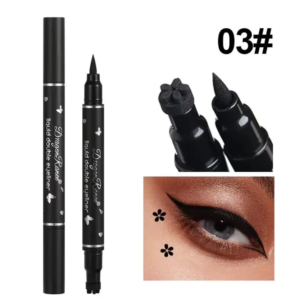 Black Eyeliner Stamp Triangle Dual-ended Liquid Eyeliner Waterproof Sweat-proof Quick Dry Eyeliner Makeup Seal Tool Cosmetics
