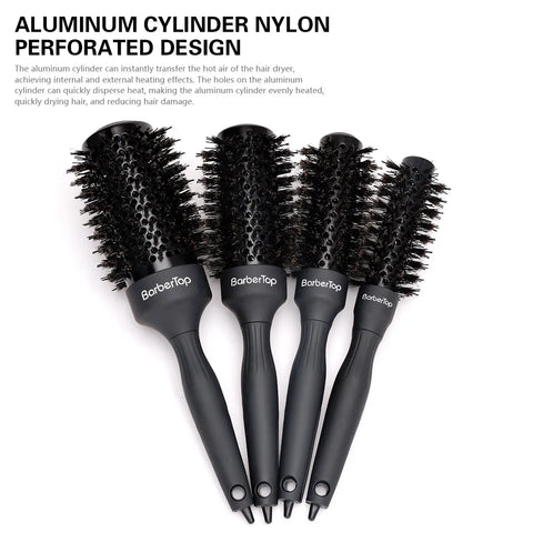 Handle Round Rolling Brush Straight Twill Hair Comb Round Barrel Hair Curling Brush With Pointed Tail Hairdressing Styling Tool