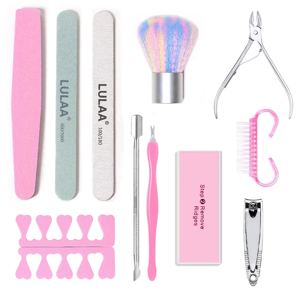 LINMANDA Manicure UV LED Lamp Kit Set UV Lamp and 20000RPM  Nail Drill Machine Kit and Remove Dead Skin Manicure Tools Set