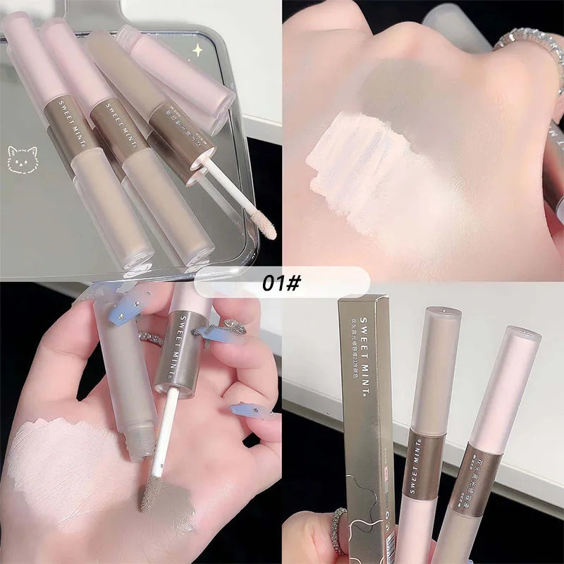 SWEETMINT Double-Ended Liquid Contour Stick - Highlight & Shadow, Long-Lasting, Easy to Use, Natural Finish