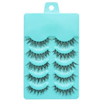 Natural Long Cosplay Makeup Cross Strip False Eyelashes Black Eye Lashes and Cat Eye Lashes 5pairs Mink Eyelashes Faux Cilios