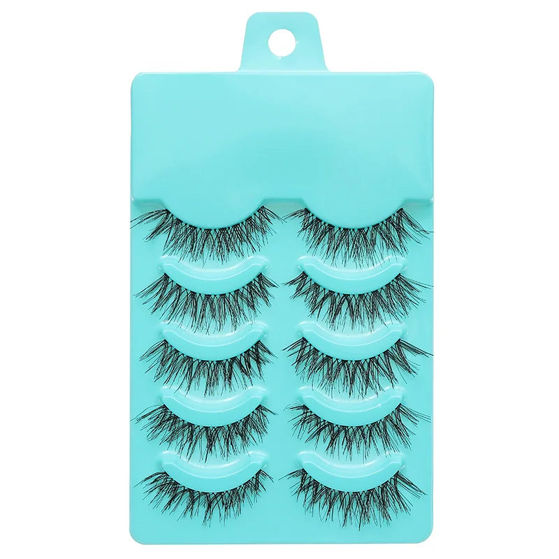 Natural Long Cosplay Makeup Cross Strip False Eyelashes Black Eye Lashes and Cat Eye Lashes 5pairs Mink Eyelashes Faux Cilios