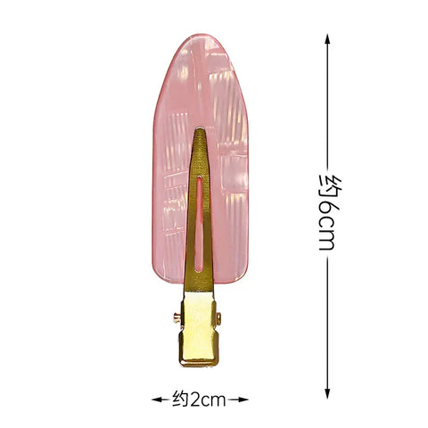 2/4pcs Simple Sakura Pink Seamless Hair Clip Women Acetate Sheet No Bend Bangs Clip Duckbill Clip Hairpins Hair Styling Tool