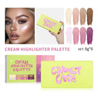 8-Color Blusher Cream Plate Highlighter Palette Face Blush Cosmetics Long Lasting Waterproof Concealer Natural Look Matte Makeup